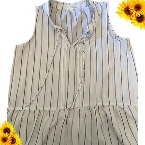 Striped Sleeveless Blouse